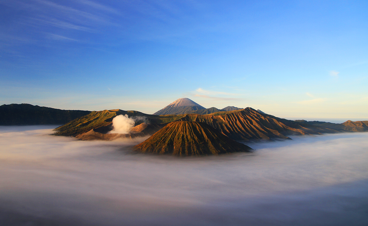 La vue sur le Bromo depuis le View Point le plus bas... Plutôt sympa !