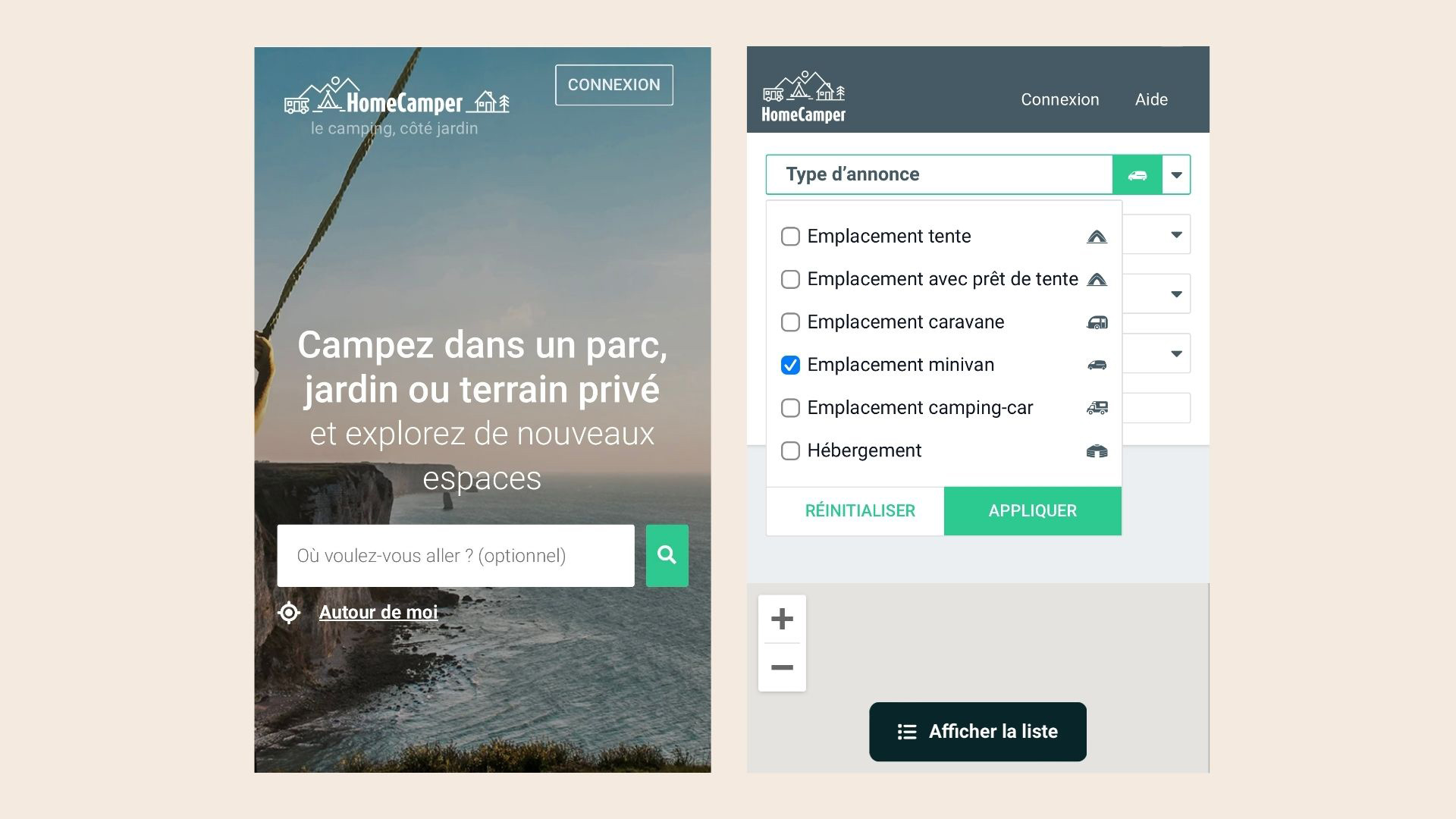 Application HomeCamper