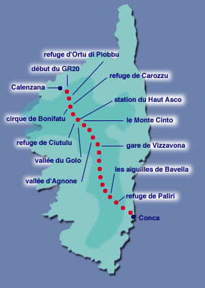 Carte du GR20