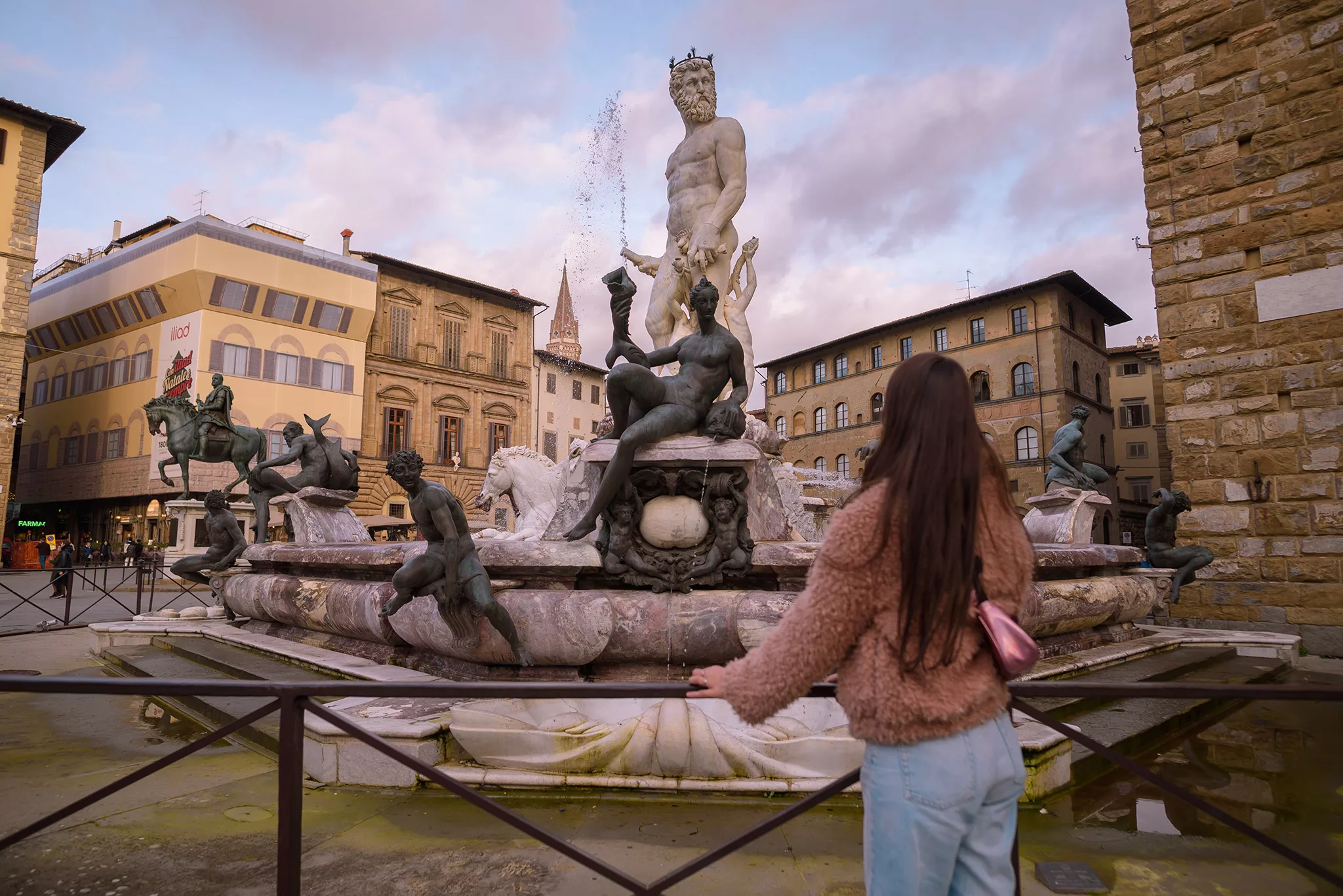 La piazza della Signora et fontaine de Neptune